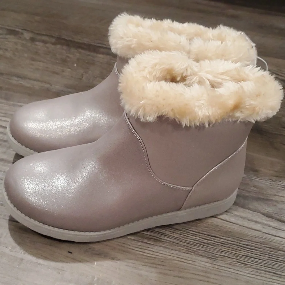 Cat & Jack Faux Fur Lined Ankle Boots Size 4